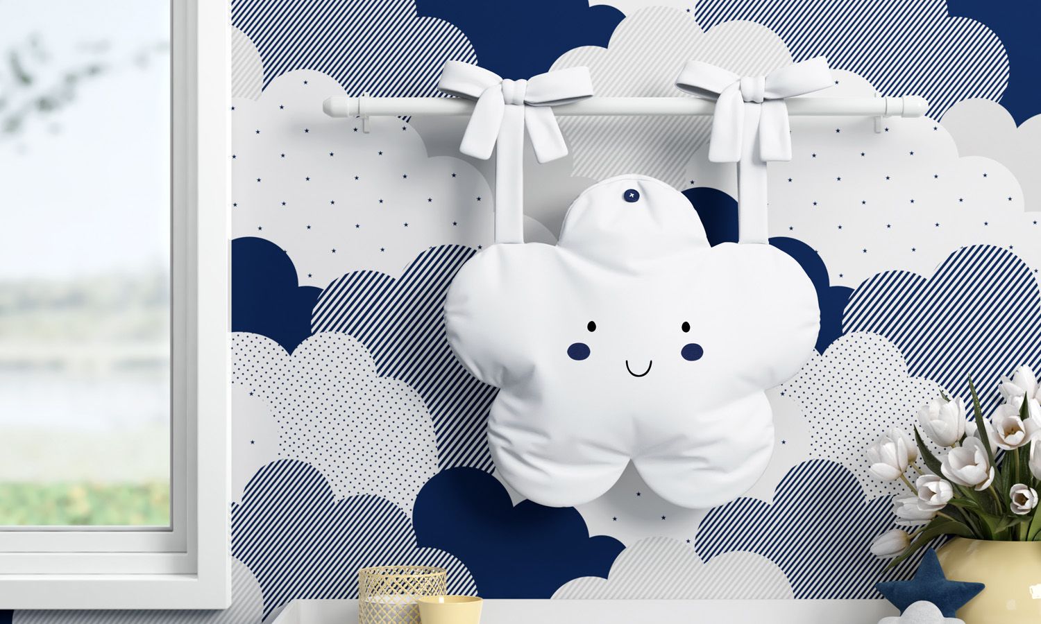 Porta Fraldas Varão Nuvem Chuva de Amor