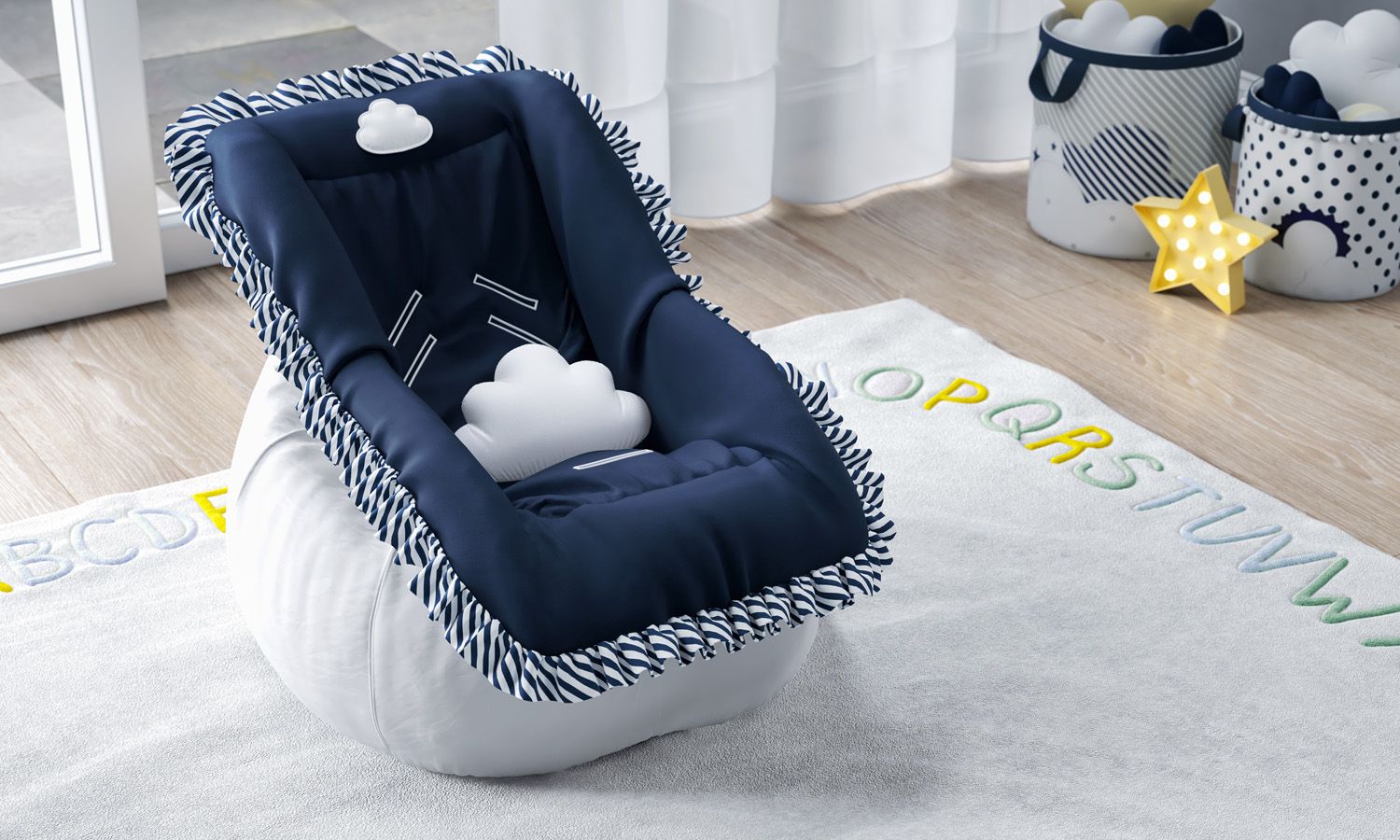 Capa de Bebê Conforto Nuvem de Algodão