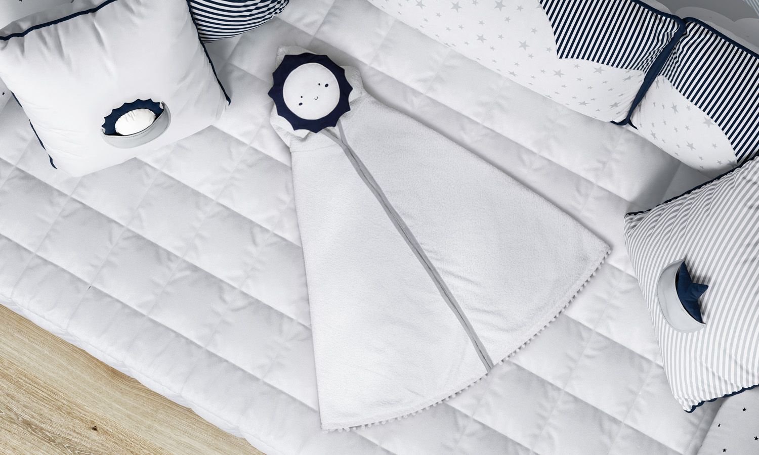 Toalha com Capuz Infantil Sol 90cm