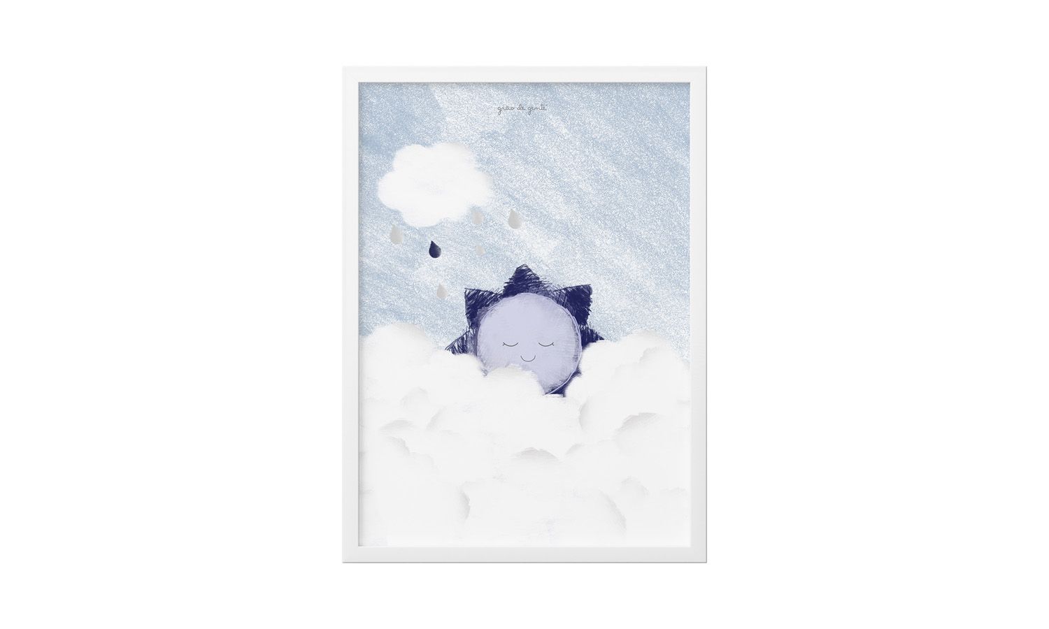 Quadro Solzinho nas Nuvens Azul Marinho 34cm