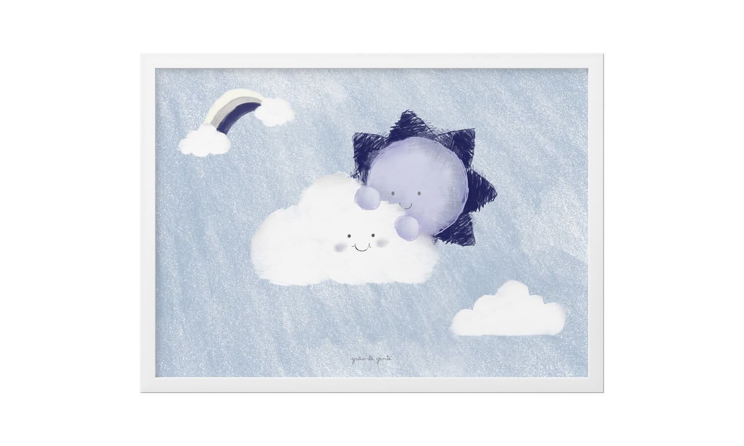 Quadro Céu Ensolarado Azul Marinho 46cm