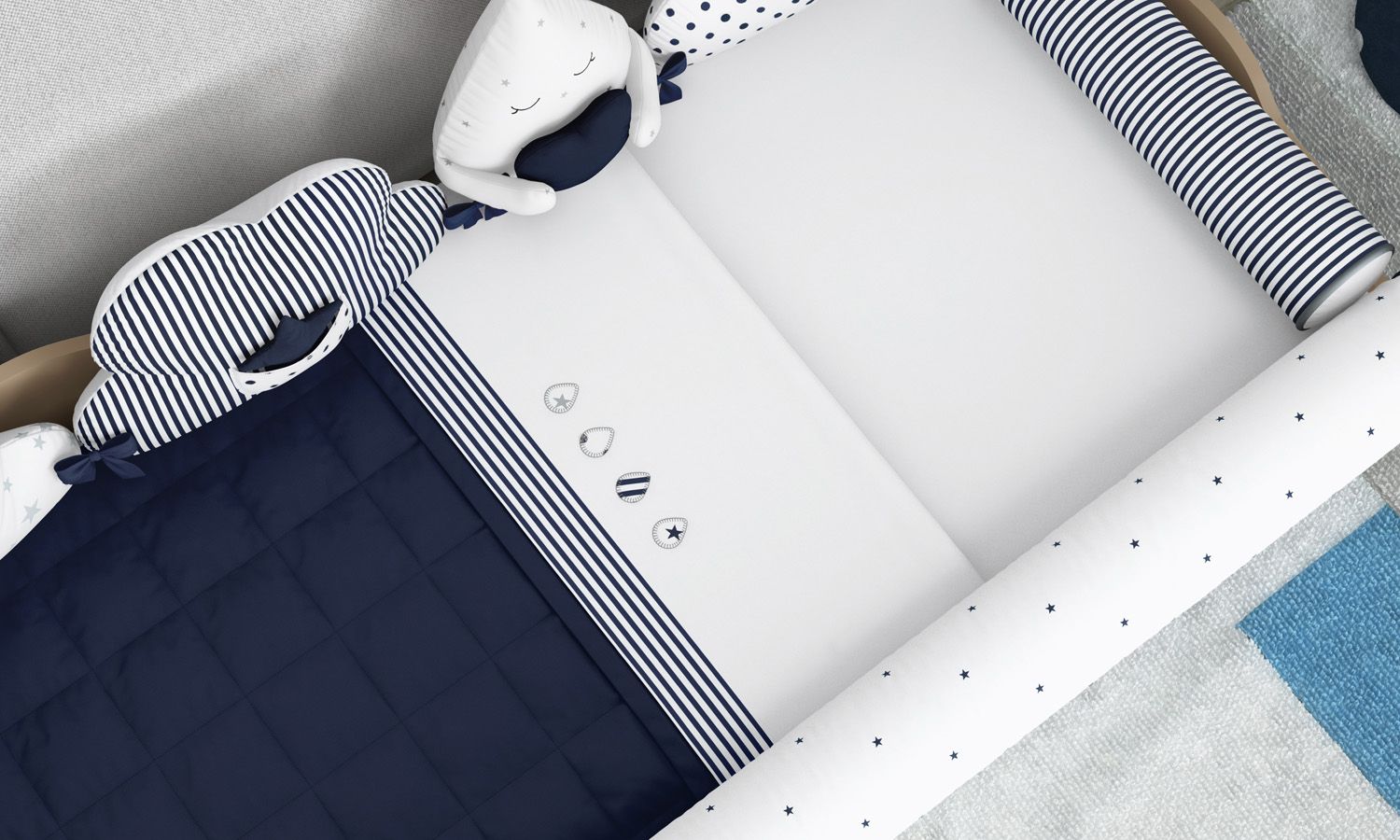 Jogo de Lençol Mini Cama Gotinhas