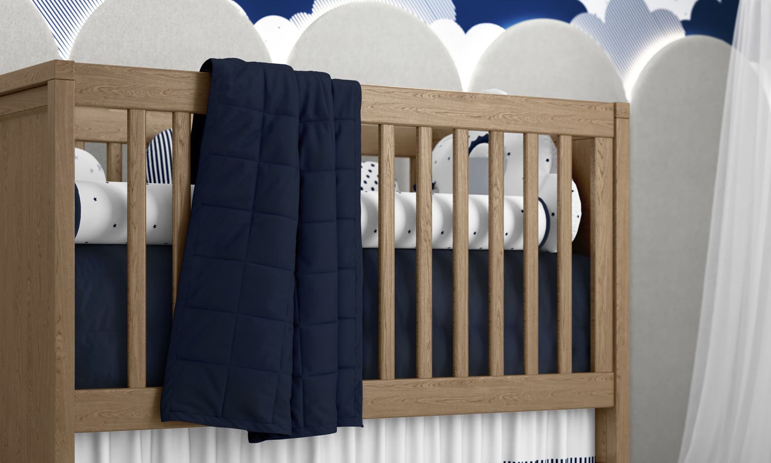 Edredom de Berço Matelado Branco