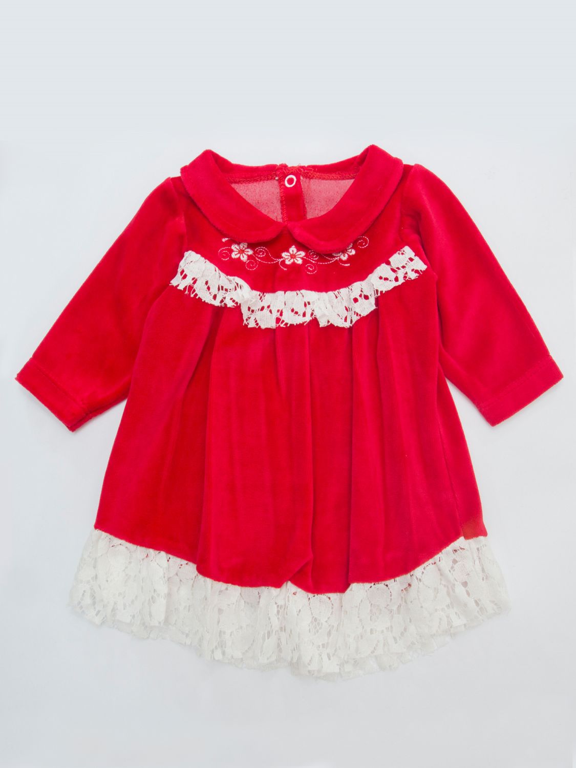Vestido Manga Longa Bebê Vermelho