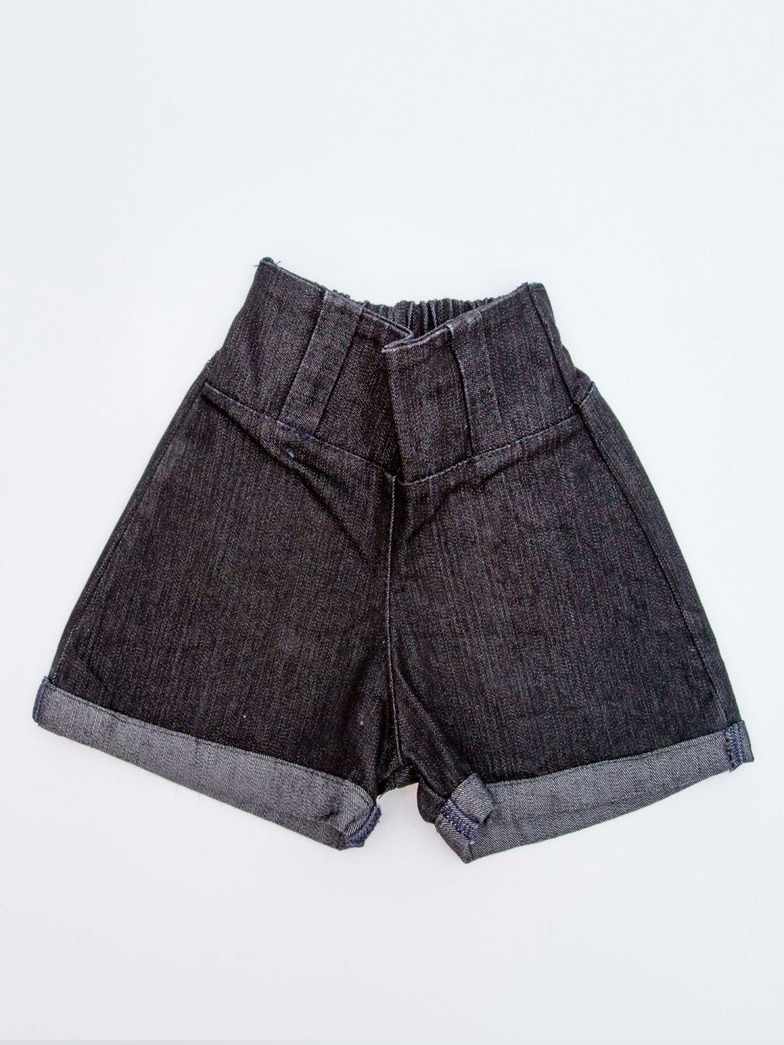 Conjunto com Shorts Jeans Bebê Creme