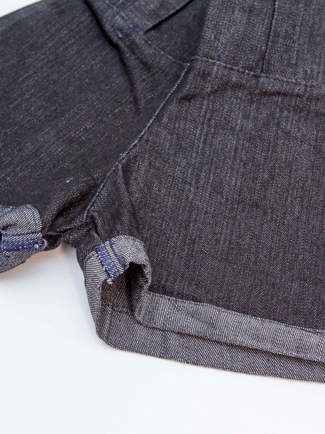 Conjunto com Shorts Jeans Bebê Creme