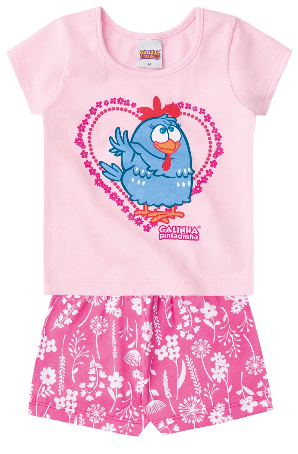 Conjunto Curto Bebê Galinha Pintadinha