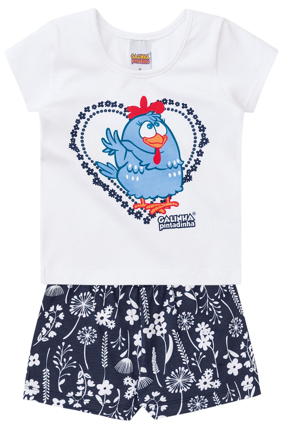 Conjunto Curto Bebê Galinha Pintadinha