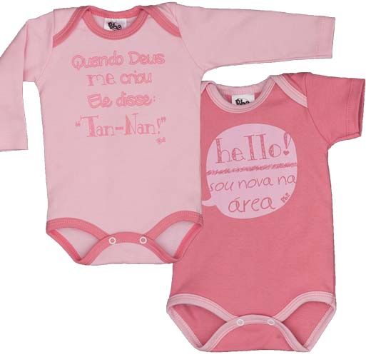 Kit Body Bebê Rosa 2 peças