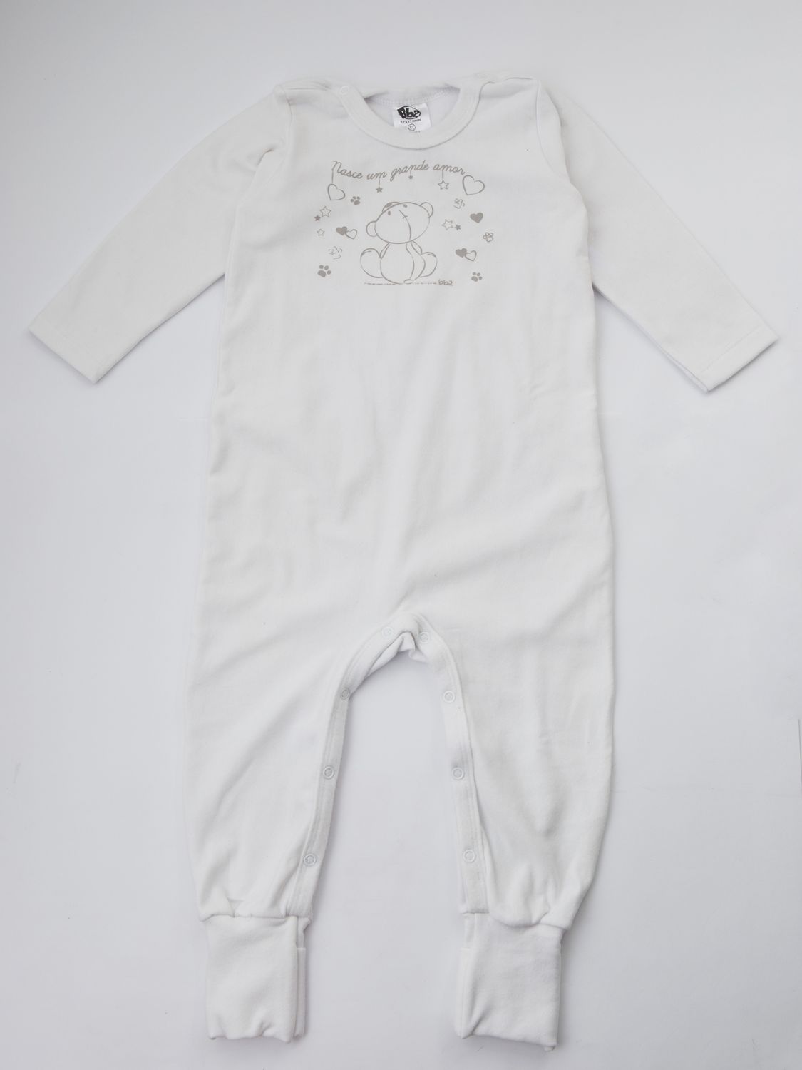 Macacão Longo Branco Pé Reversível