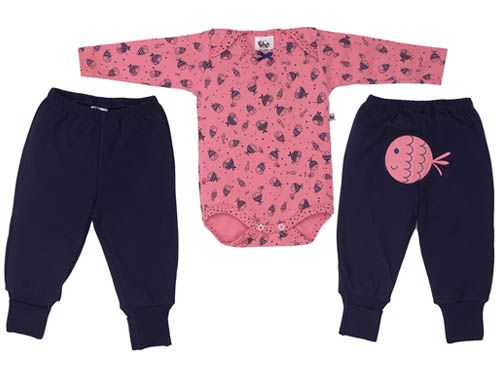 Conjunto Longo Bebê Rosa