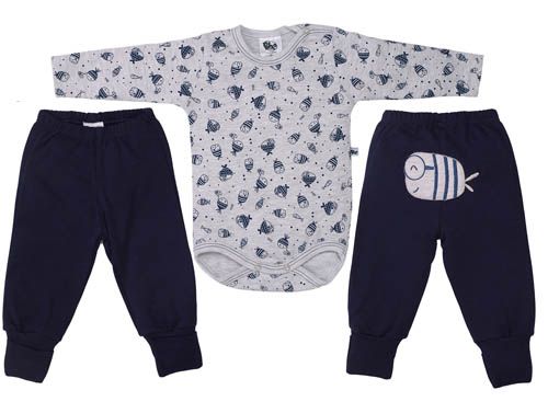 Conjunto Longo Bebê Marinho