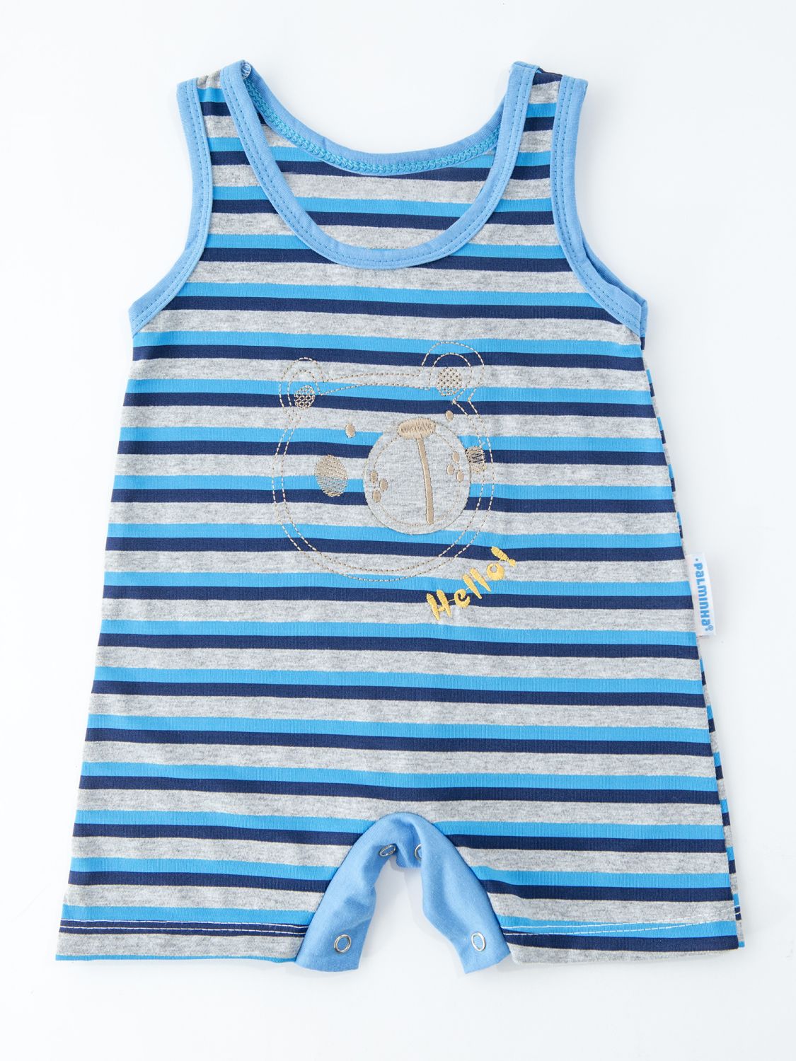 Macacão Curto Listrado Bebê