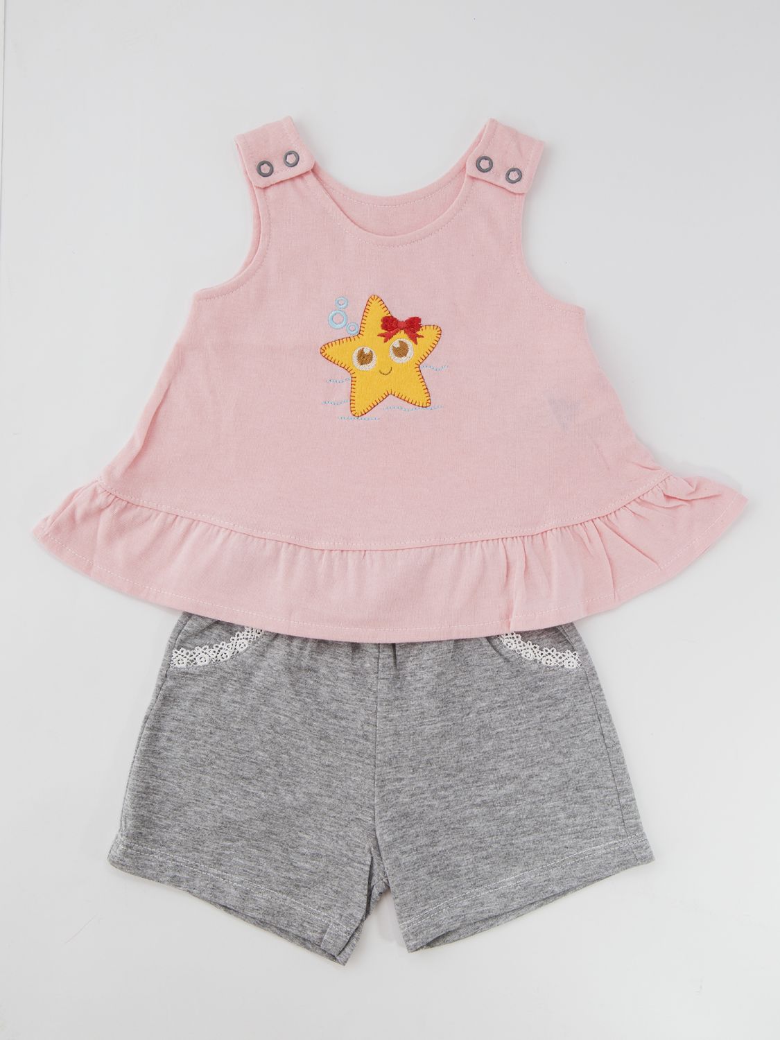 Conjunto Curto Bebê Rosa