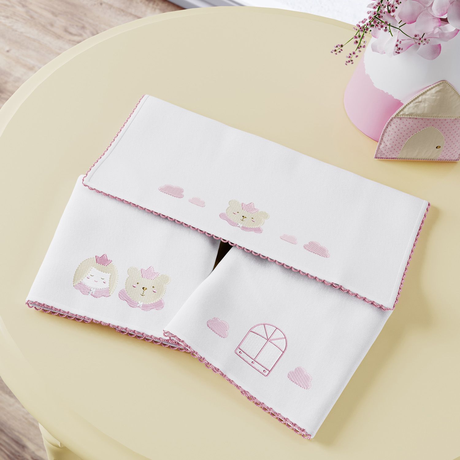 Jogo de Fraldas de Boca Malha Amiguinhas Realeza