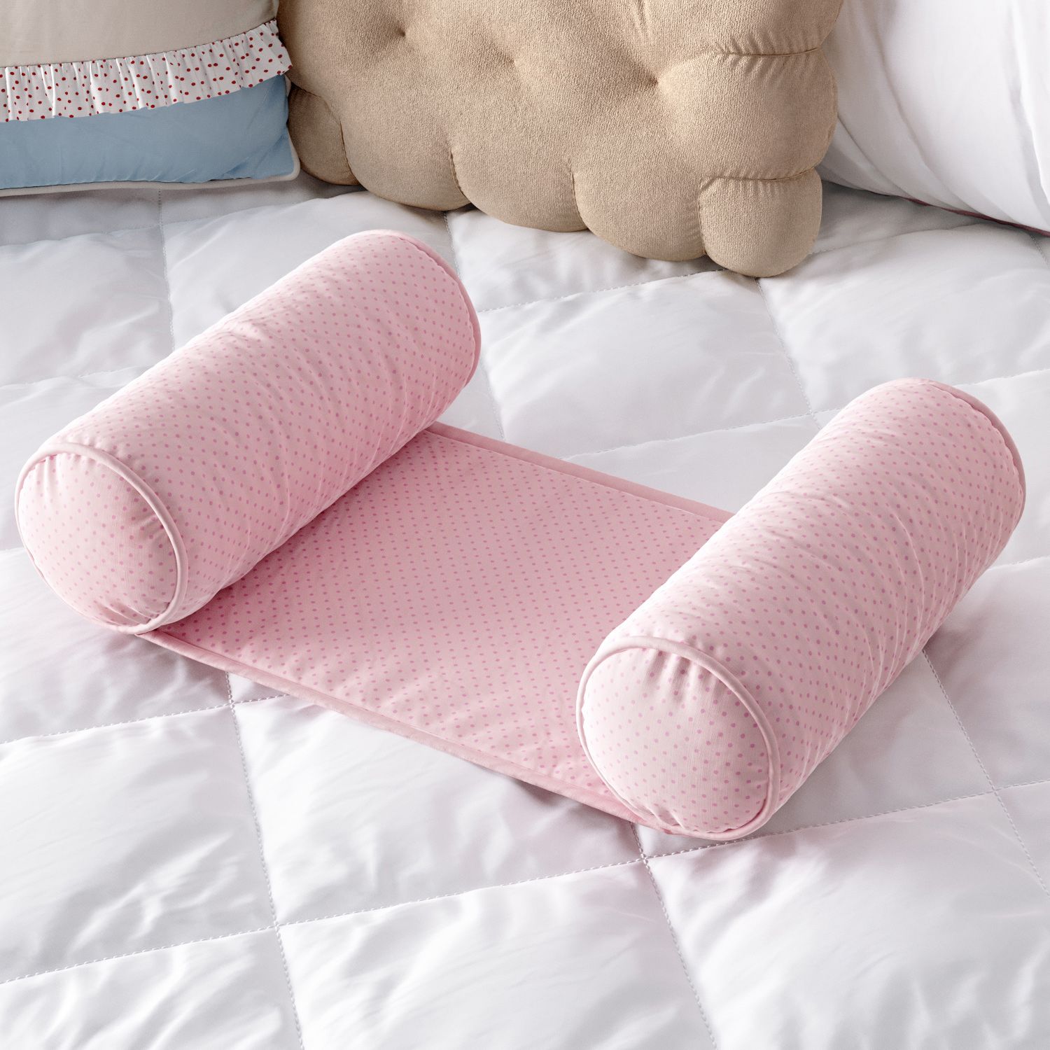 Rolinho Protetor Segura Bebê Poá Rosa