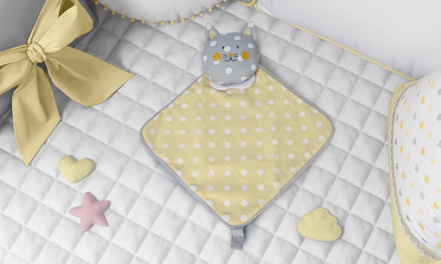 Naninha De Bebê Amiguinho Gatinho Amarelo