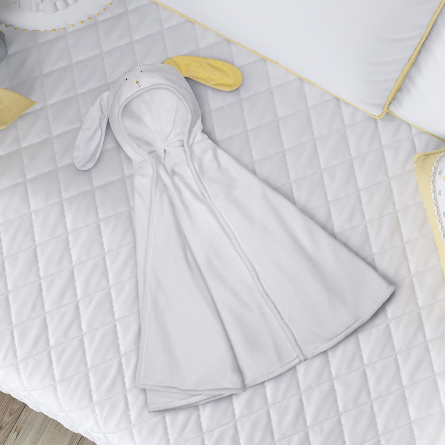 Manta com Capuz Amiguinho Cachorrinho Amarelo 85cm