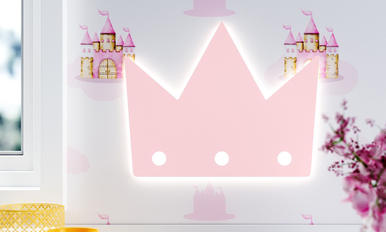 Luminária de Parede Coroa Rosa