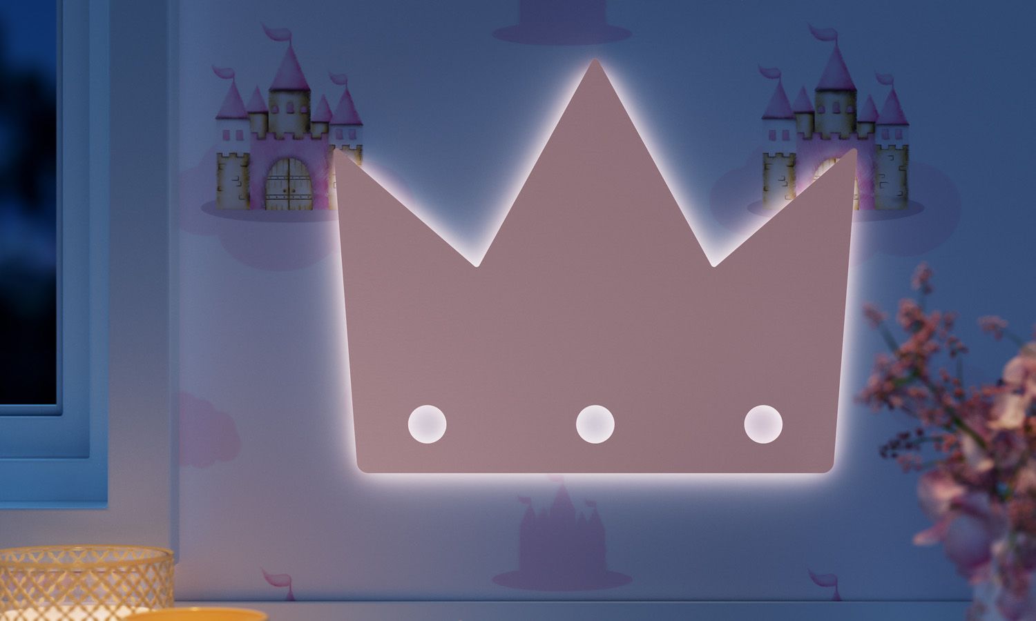 Luminária de Parede Coroa Rosa