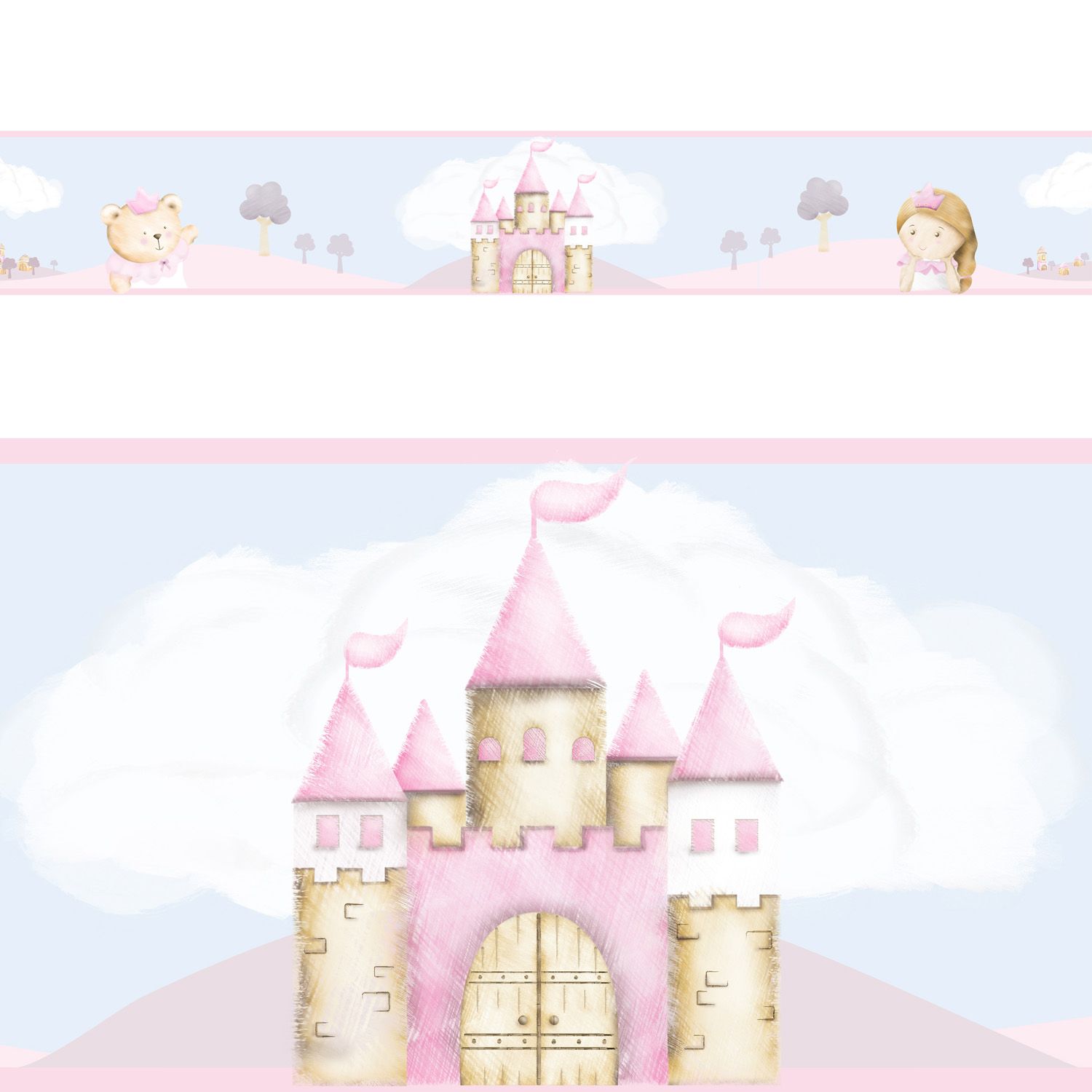 Faixa Adesiva de Parede Amiguinhas Realeza