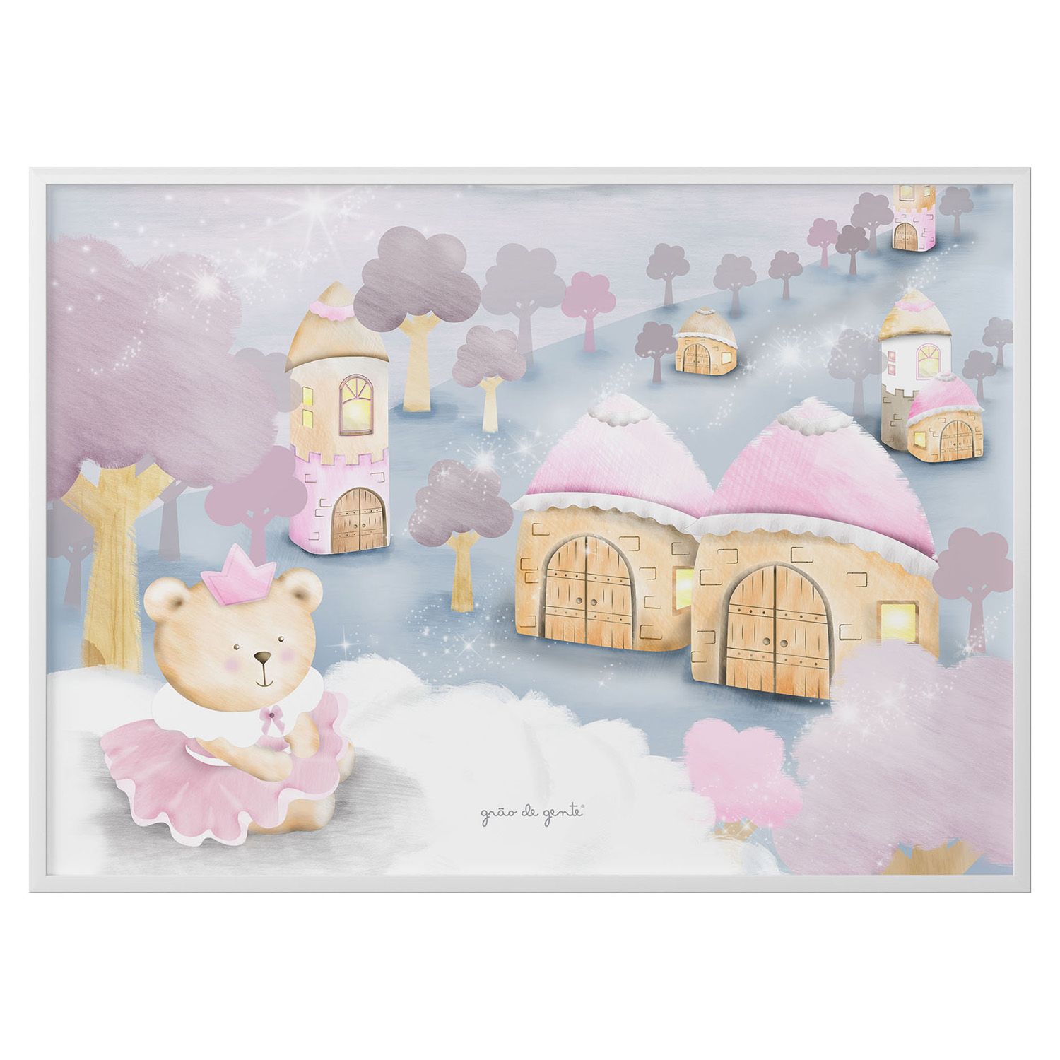 Quadro Amiguinha Ursa Princesa 60cm