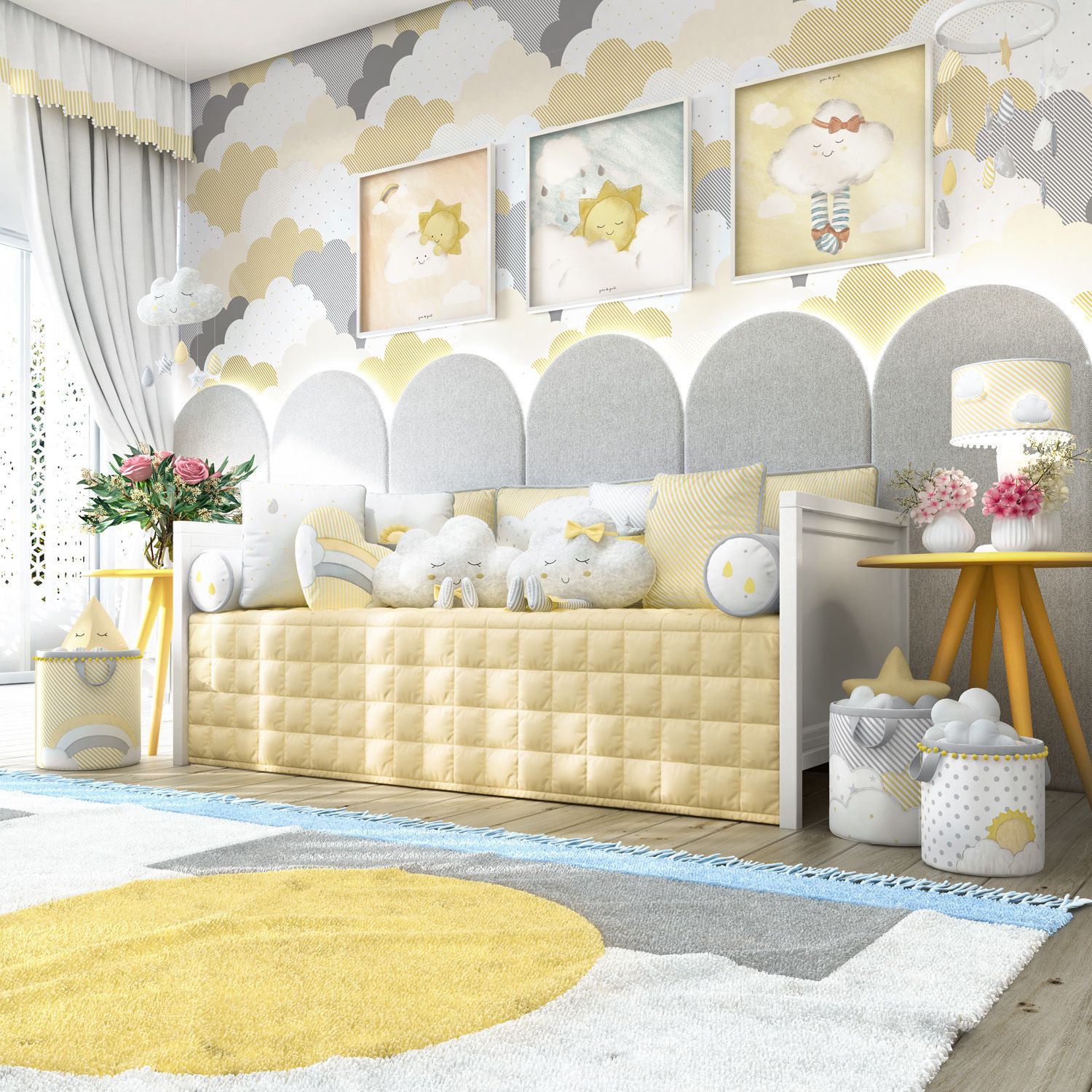 Kit Cama Babá Nuvem de Algodão