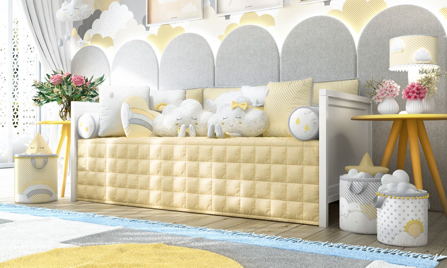 Kit Cama Babá Nuvem de Algodão