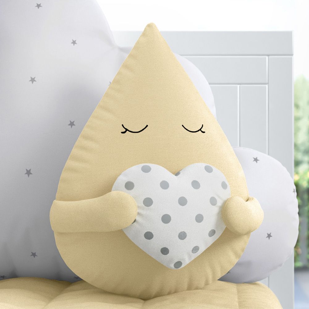 Almofada Gotinha com Coração Salmão 30cm