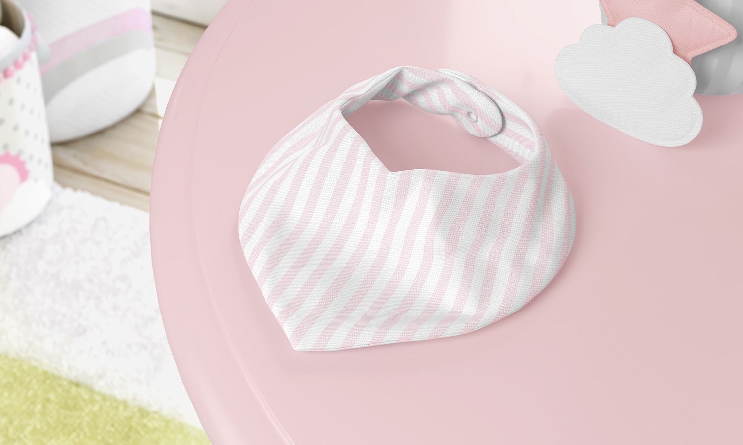 Babador Bandana Listrado Branco/Azul