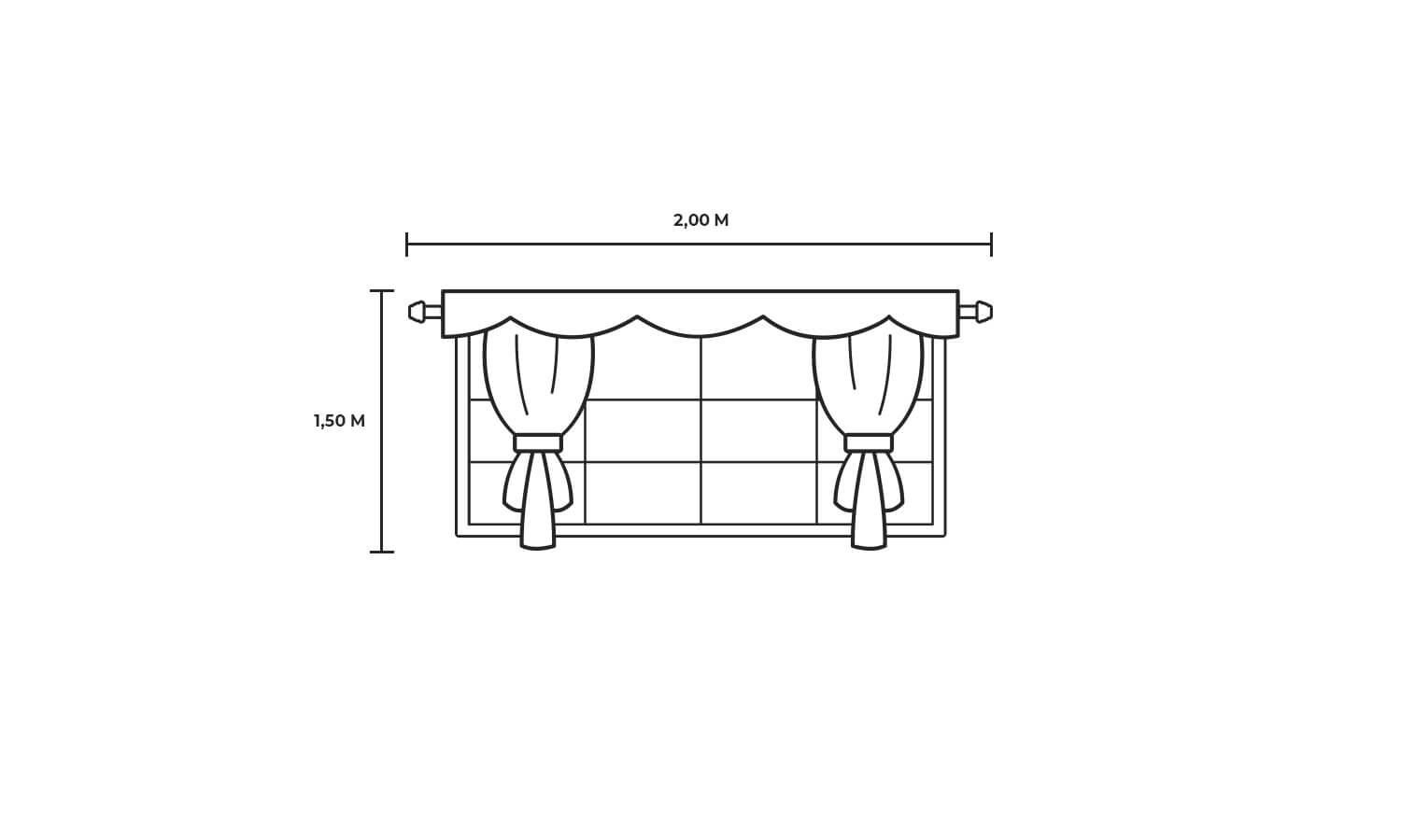 Cortina Listrada com Pompons Azul/Branco