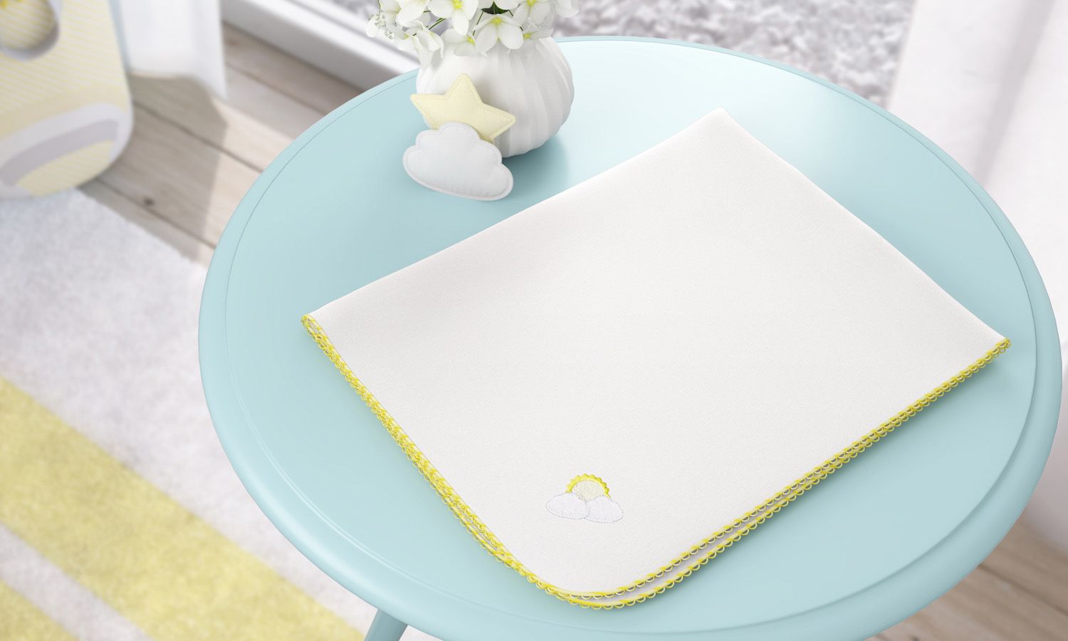 Cueiro Sol na Nuvem de Algodão Azul Marinho