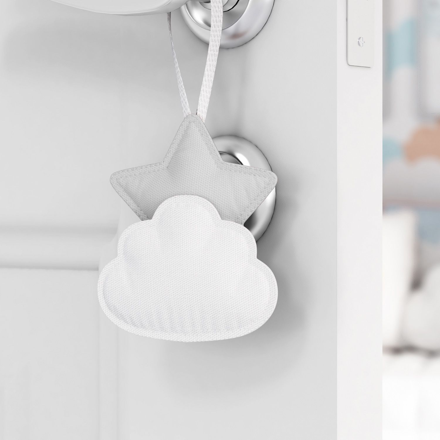 Enfeite para Puxador Estrela na Nuvem de Algodão