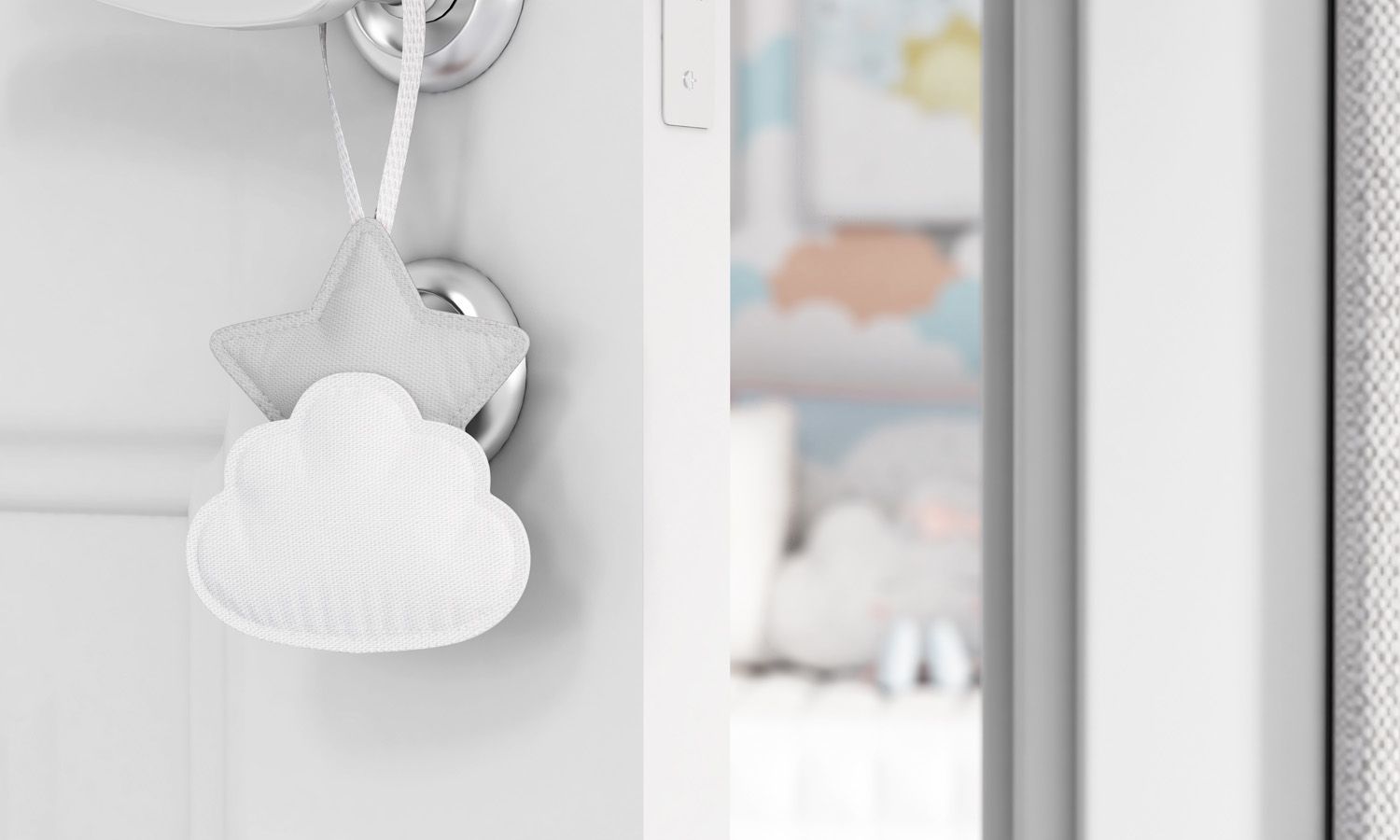 Enfeite para Puxador Estrela na Nuvem de Algodão