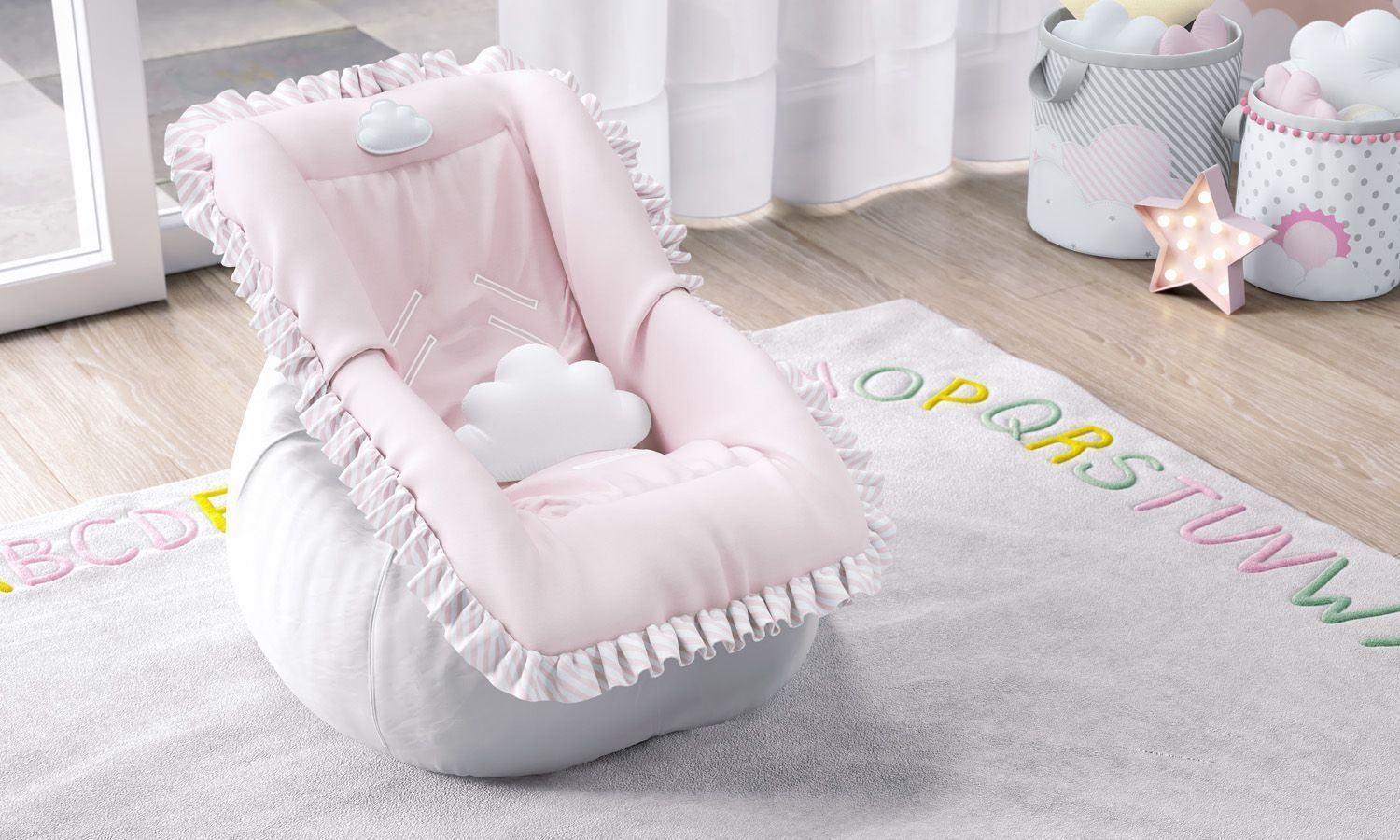 Capa de Bebê Conforto Nuvem de Algodão