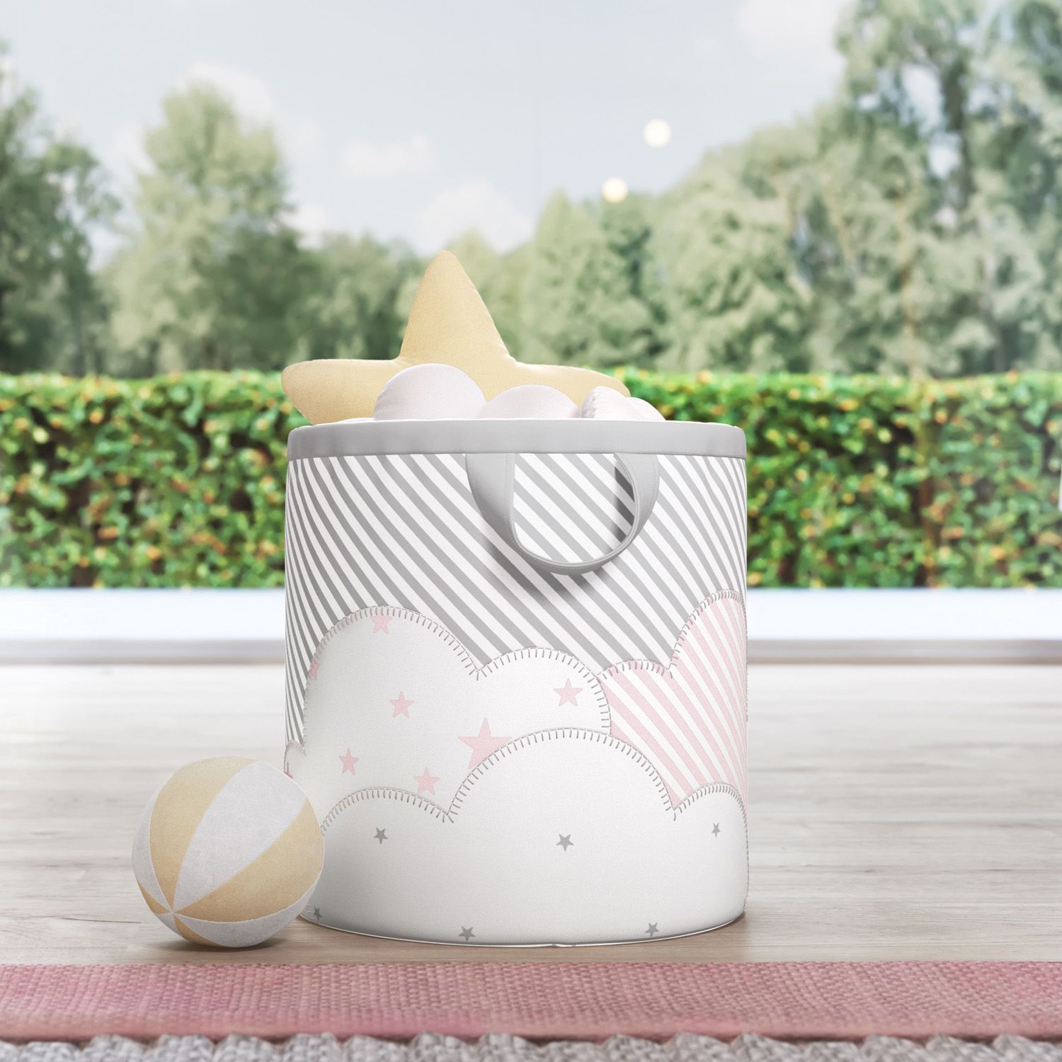 Cesto Organizador para Brinquedos Nuvem de Algodão 28cm