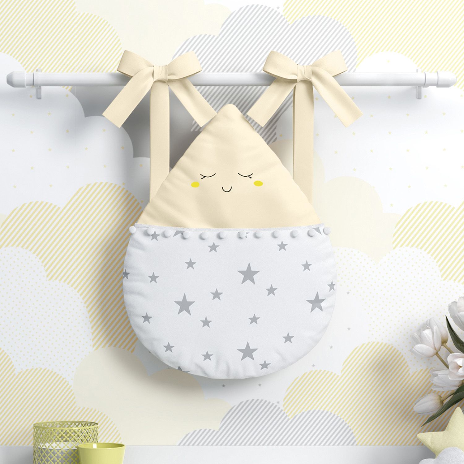 Porta Fraldas Varão Gotinha com Pompom