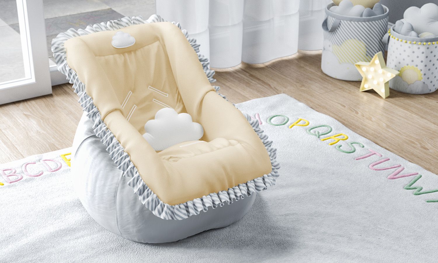 Capa de Bebê Conforto Nuvem de Algodão