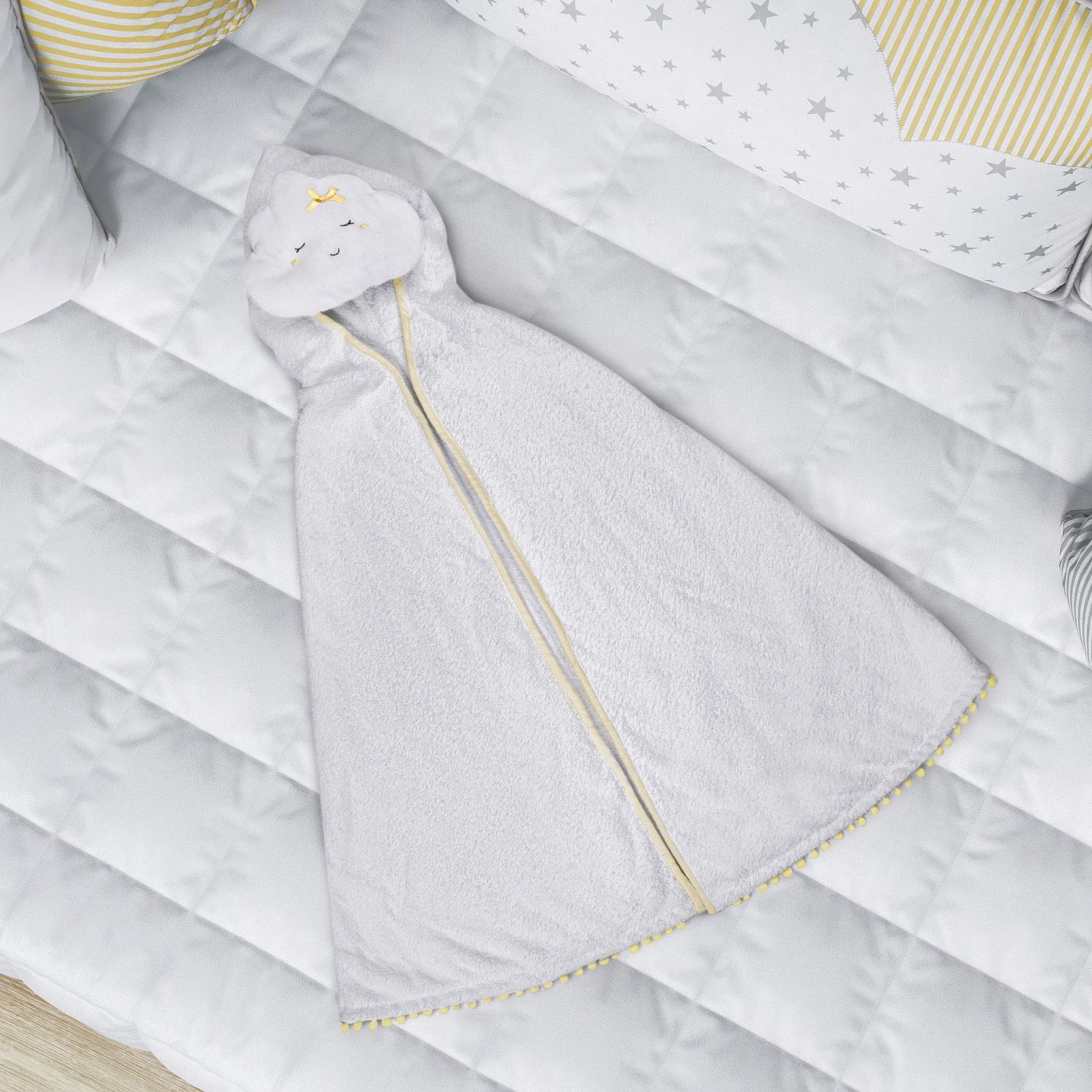 Toalha com Capuz Infantil Nuvem de Algodão 90cm