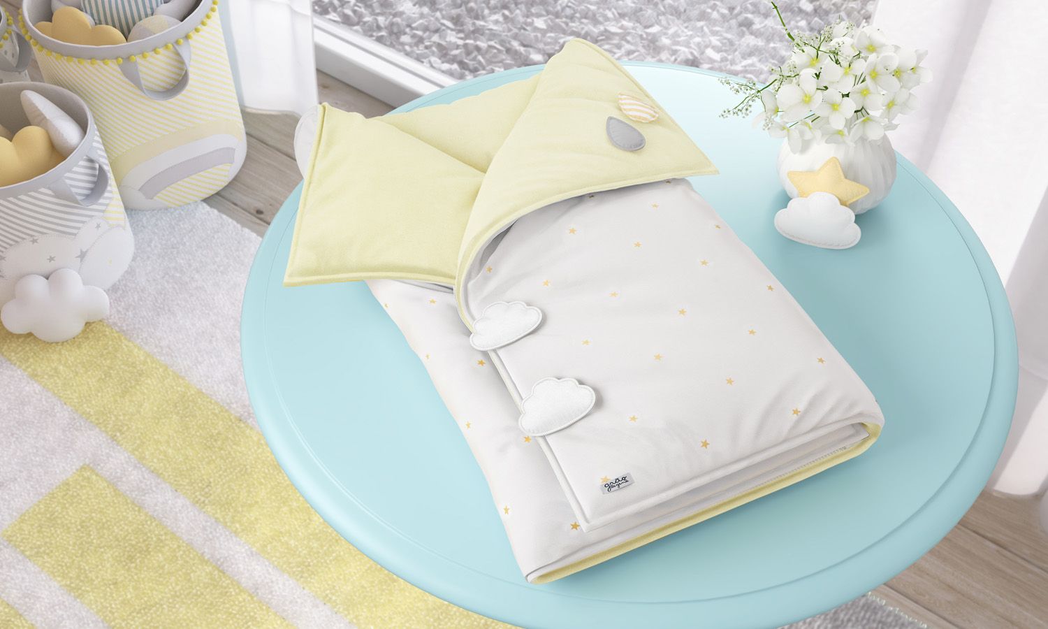 Porta Bebê Gotinhas e Nuvem de Algodão