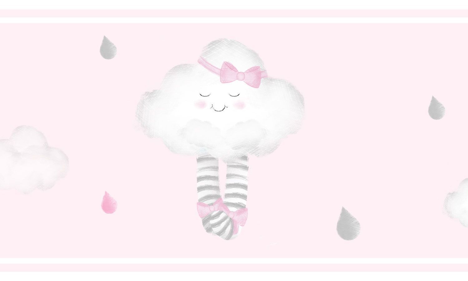 Faixa Adesiva de Parede Nuvem de Algodão