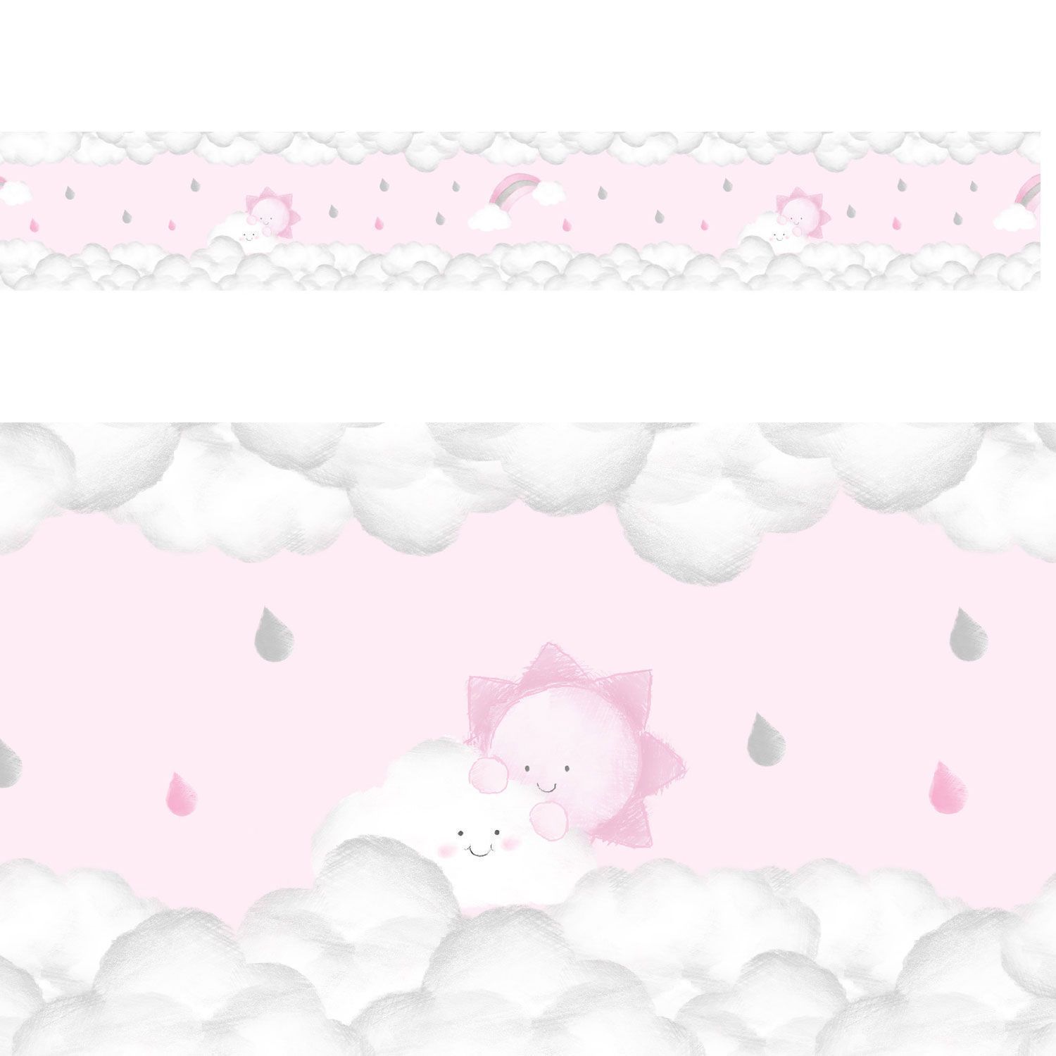 Faixa Adesiva de Parede Solzinho nas Nuvens