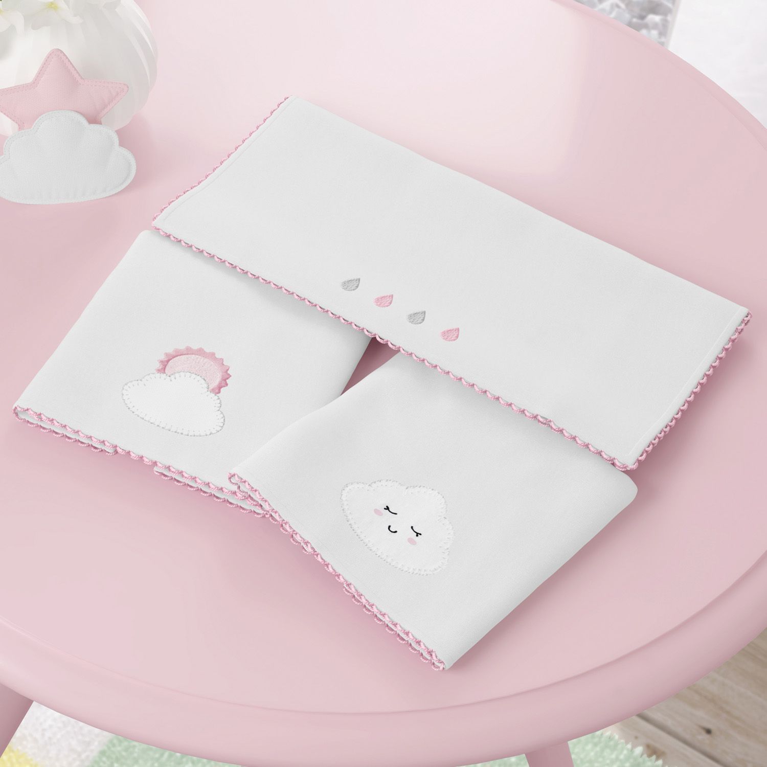 Jogo de Fraldas de Boca Malha Nuvem de Algodão