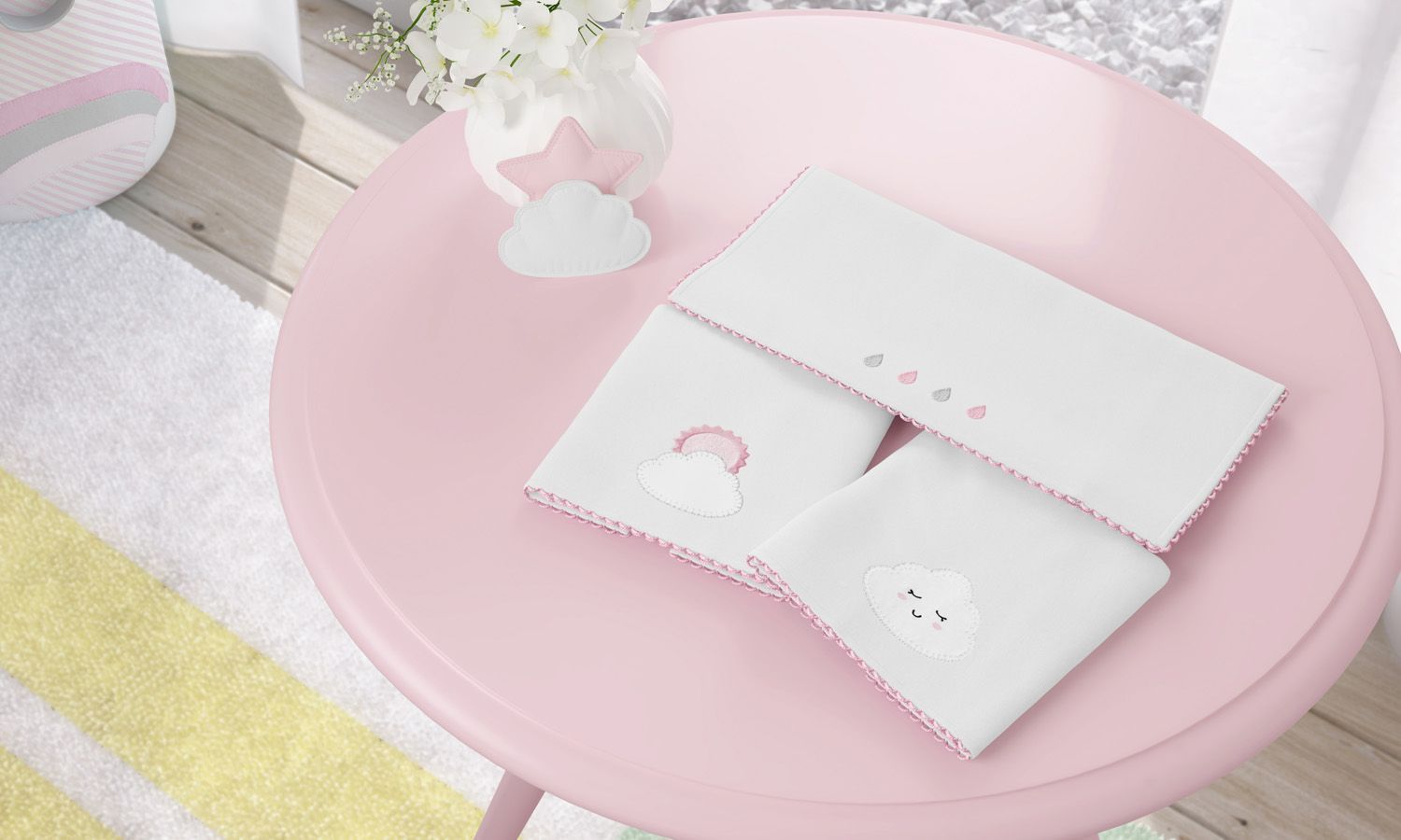 Jogo de Fraldas de Boca Malha Nuvem de Algodão