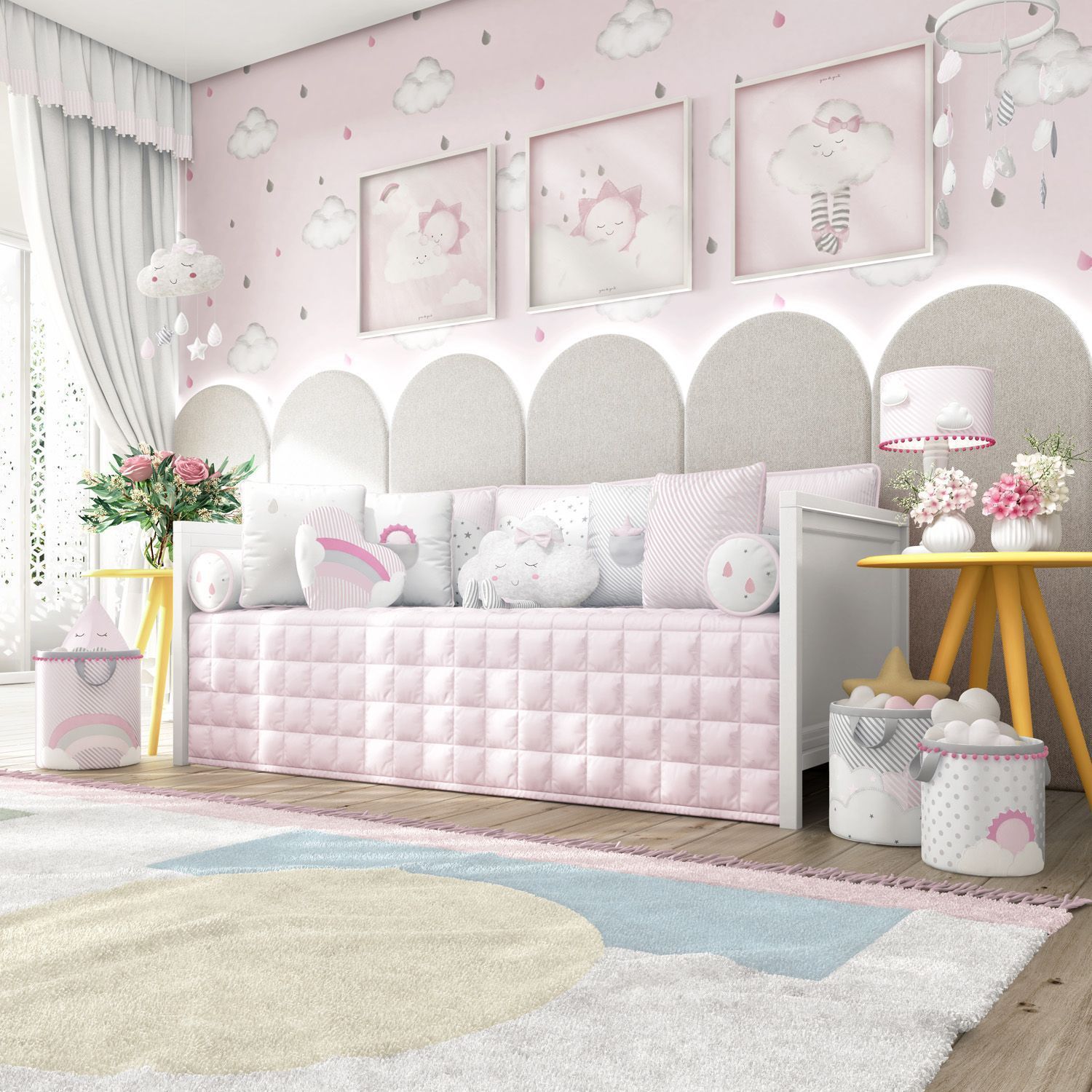 Kit Cama Babá Nuvem de Algodão