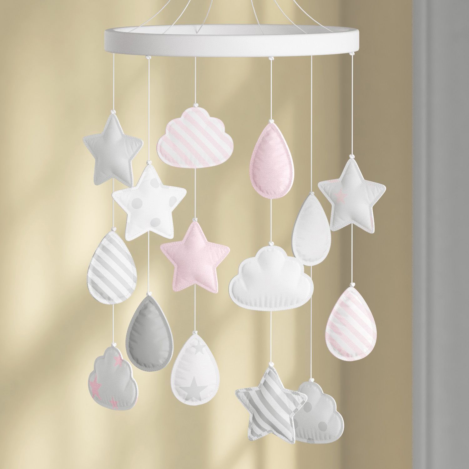 Móbile Estrelinhas Gotinhas e Nuvens