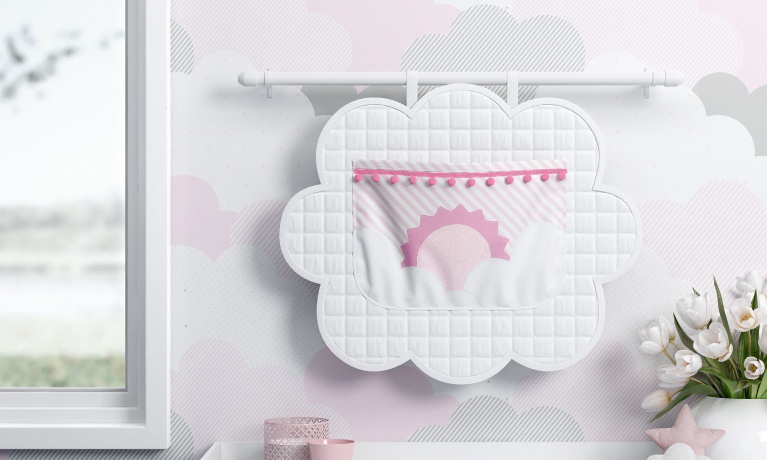 Porta Fraldas Varão Sol na Nuvem de Algodão