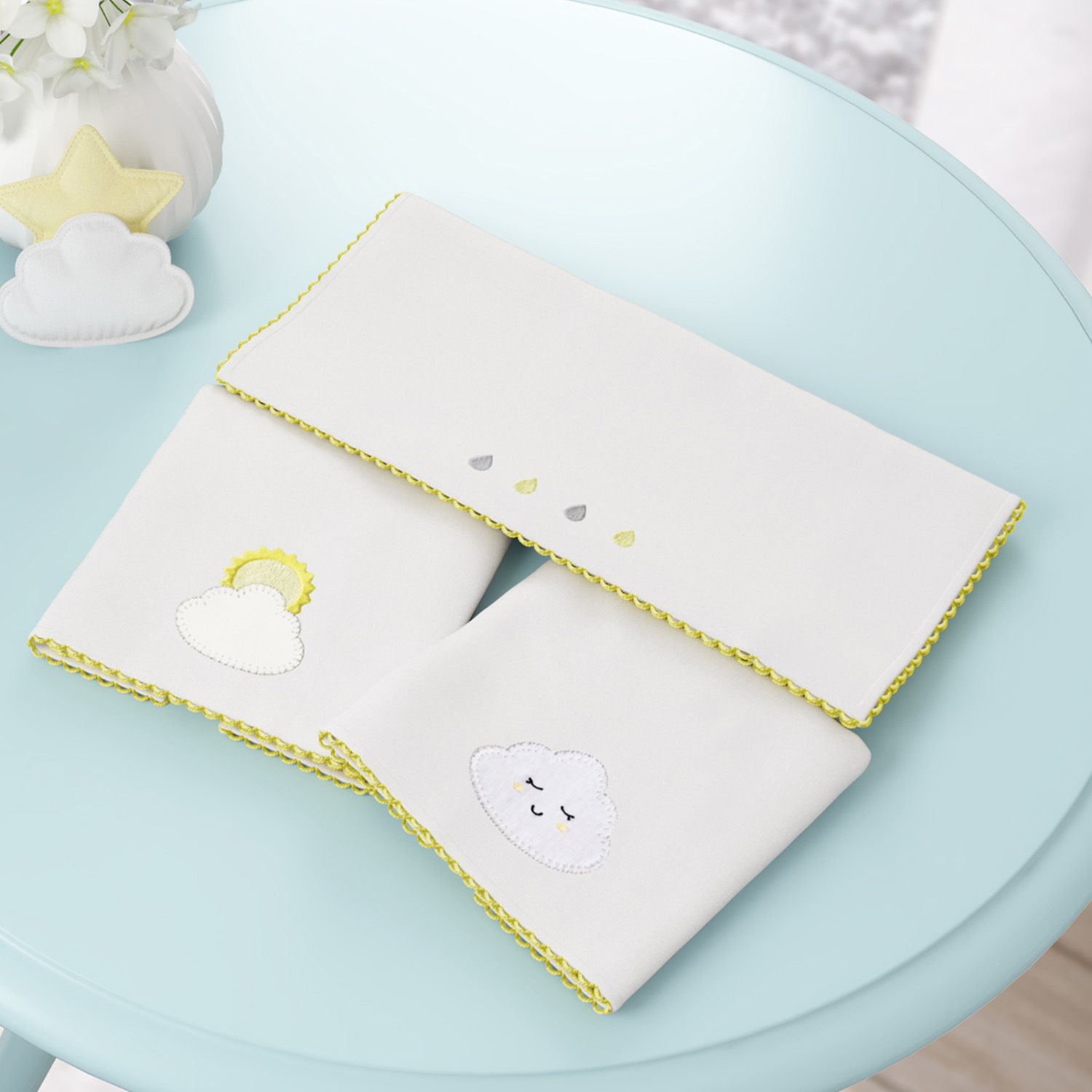 Jogo de Fraldas de Boca Malha Nuvem de Algodão