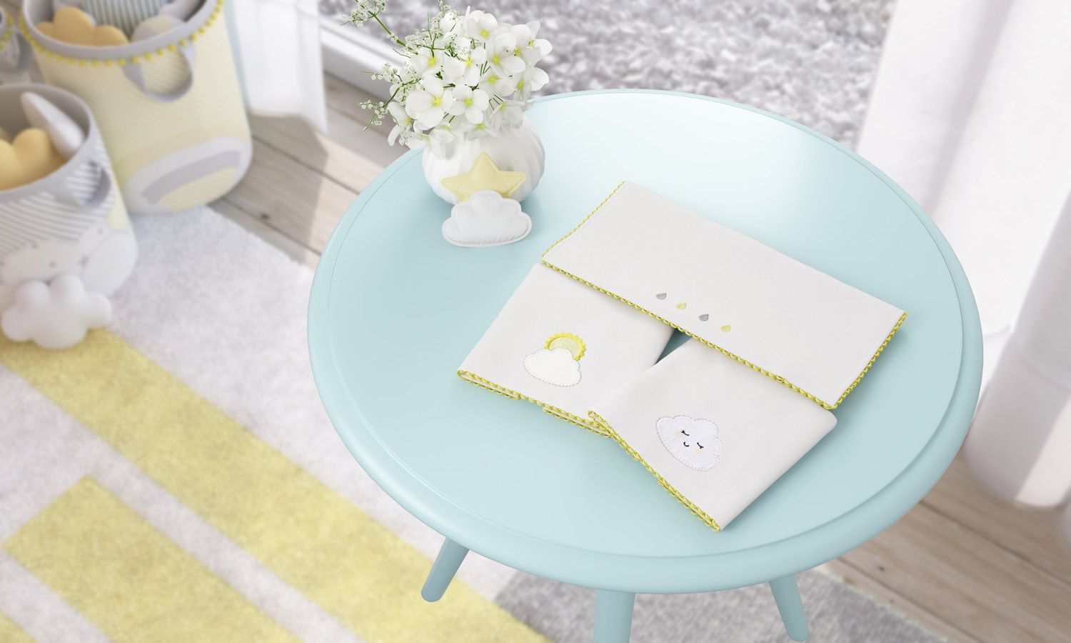 Jogo de Fraldas de Boca Malha Nuvem de Algodão