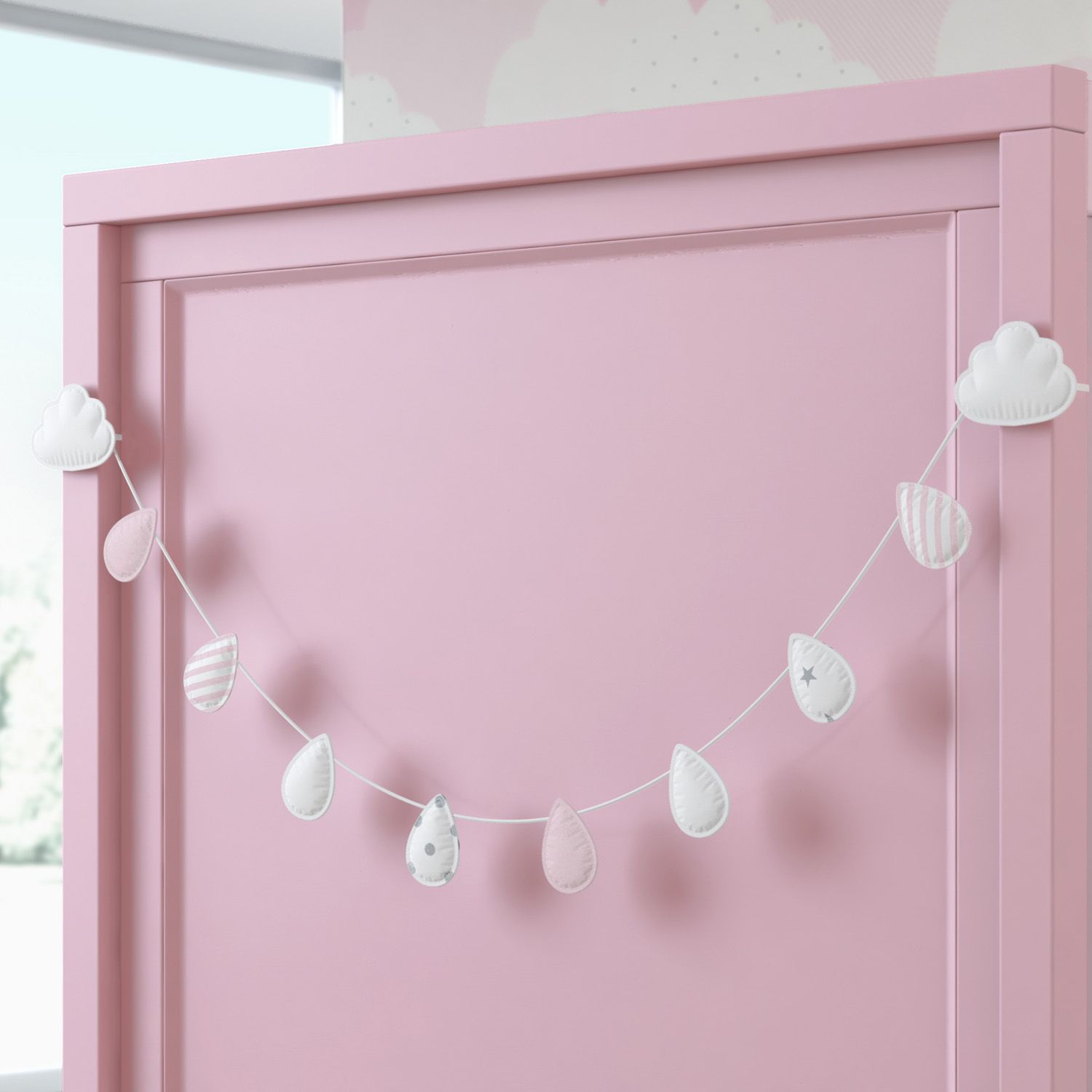 Varal de Berço Gotinhas e Nuvens 90cm